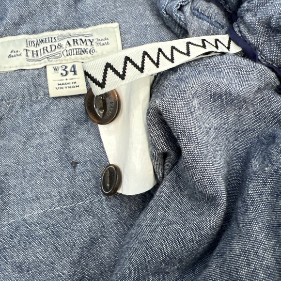 Los Angeles Third & Army Men's Shorts Size 34 Blue Geometric Print Cotton Casual - Picture 9 of 14